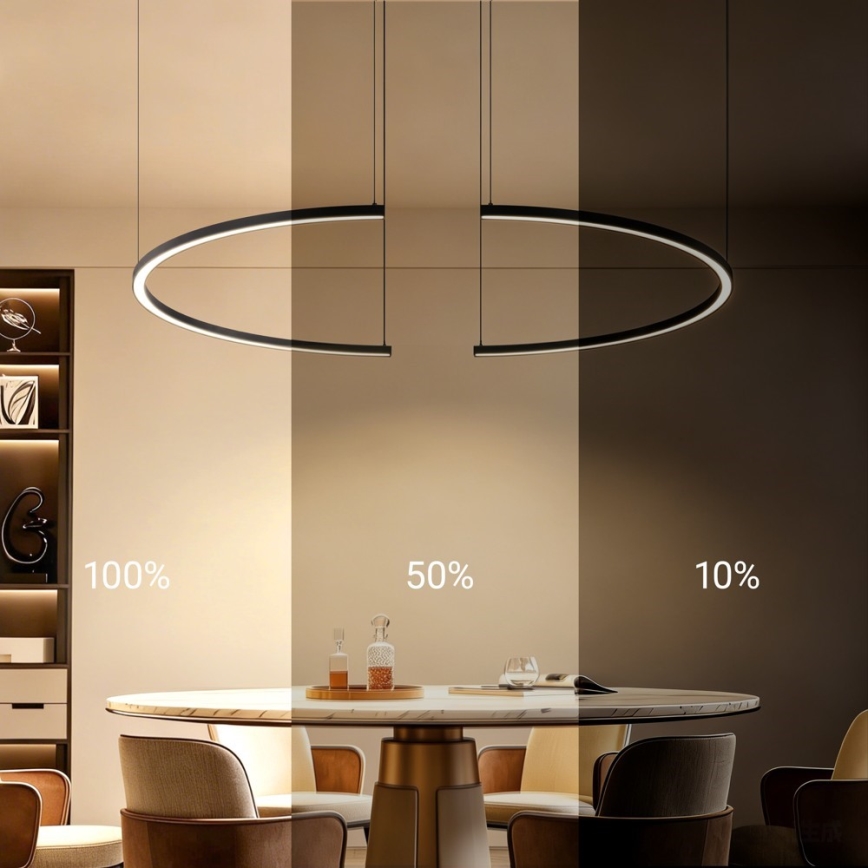Immax NEO 07329L - FINO Suspension LED dimmable sur câble, LED/72W/230V, 120 cm, noir, Tuya + télécommande