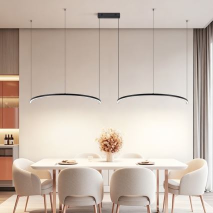 Immax NEO 07329L - FINO Suspension LED dimmable sur câble, LED/72W/230V, 120 cm, noir, Tuya + télécommande