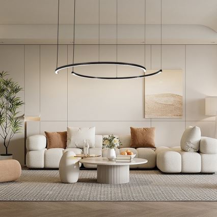 Immax NEO 07329L - FINO Suspension LED dimmable sur câble, LED/72W/230V, 120 cm, noir, Tuya + télécommande