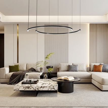 Immax NEO 07329L - FINO Suspension LED dimmable sur câble, LED/72W/230V, 120 cm, noir, Tuya + télécommande