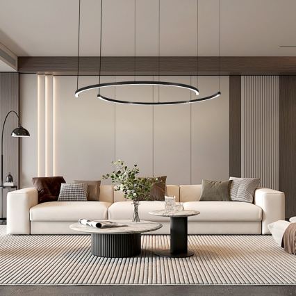 Immax NEO 07329L - FINO Suspension LED dimmable sur câble, LED/72W/230V, 120 cm, noir, Tuya + télécommande