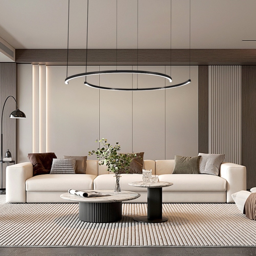 Immax NEO 07329L - FINO Suspension LED dimmable sur câble, LED/72W/230V, 120 cm, noir, Tuya + télécommande