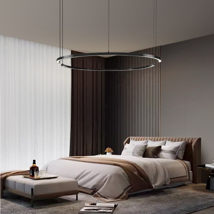 Immax NEO 07329L - FINO Suspension LED dimmable sur câble, LED/72W/230V, 120 cm, noir, Tuya + télécommande