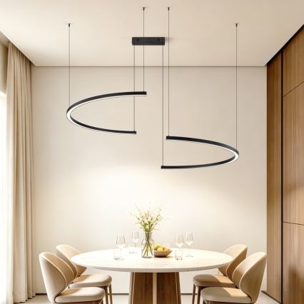 Immax NEO 07329L - Suspension LED dimmable sur câble FINO LED/72W/230V 120 cm Tuya noir + télécommande