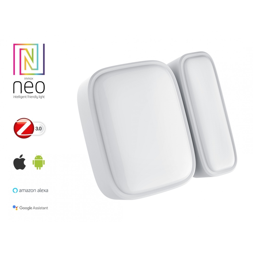 Immax NEO 07511L - LOT 2x Détecteur magnétique pour portes et fenêtres SMART 1xCR2032  Zigbee Tuya