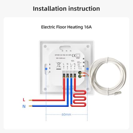 Immax NEO 07535L - Thermostat SMART pour chauffage au sol électrique 230V/16A Wi-Fi Tuya