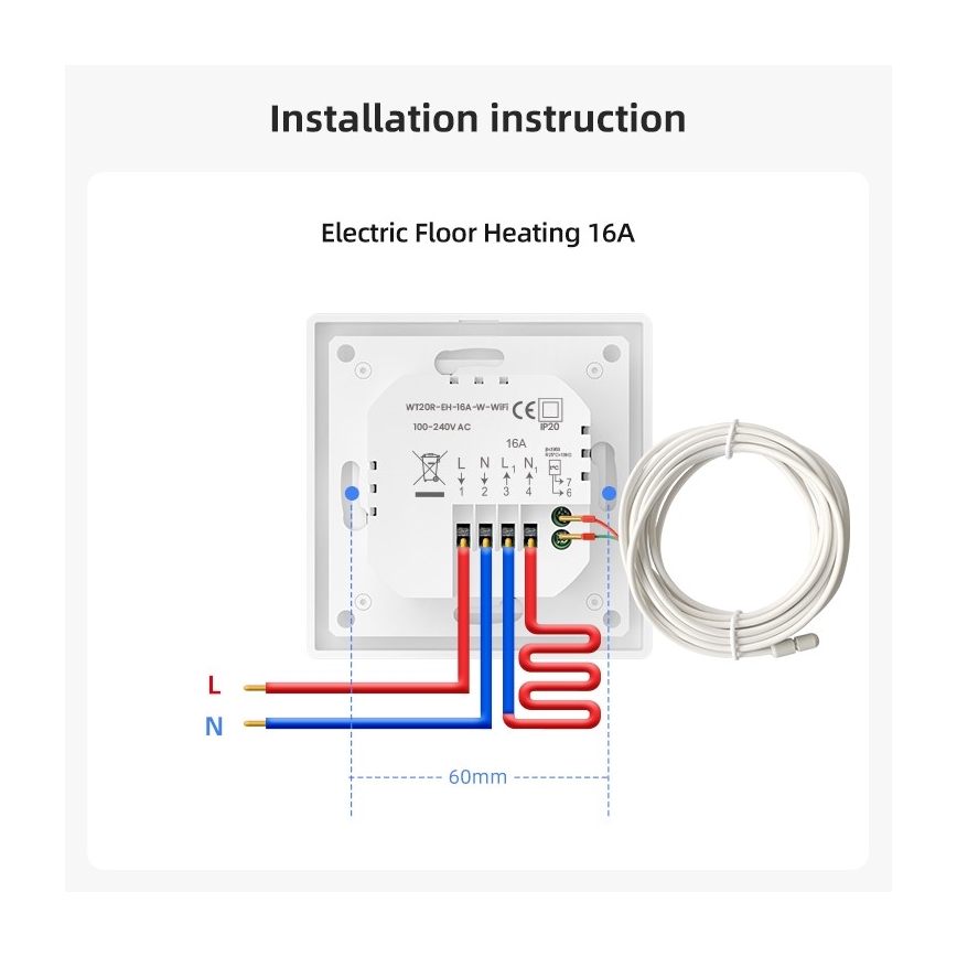 Immax NEO 07535L - Thermostat SMART pour chauffage au sol électrique 230V/16A Wi-Fi Tuya