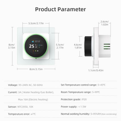 Immax NEO 07535L - Thermostat SMART pour chauffage au sol électrique 230V/16A Wi-Fi Tuya