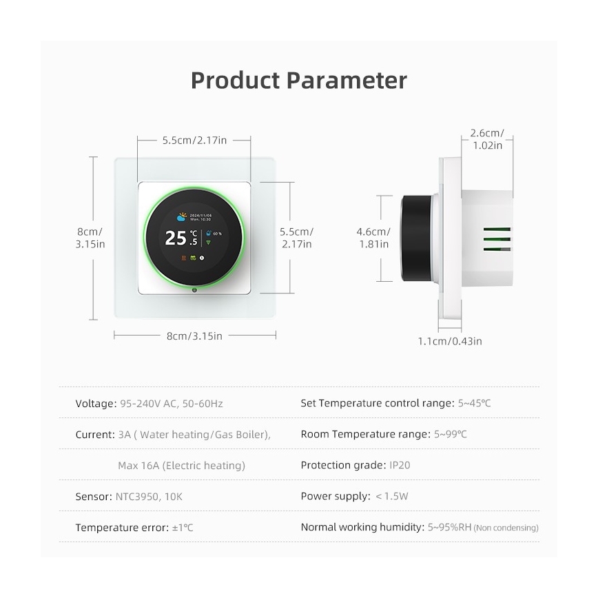Immax NEO 07535L - Thermostat SMART pour chauffage au sol électrique 230V/16A Wi-Fi Tuya