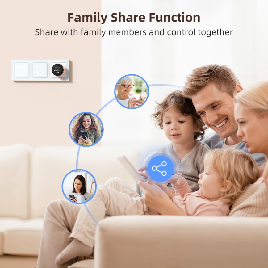 Immax NEO 07539L - Interrupteur à 2 boutons SMART 230V Wi-Fi Tuya