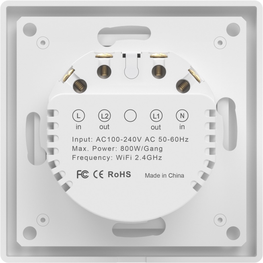 Immax NEO 07539L - Interrupteur à 2 boutons SMART 230V Wi-Fi Tuya