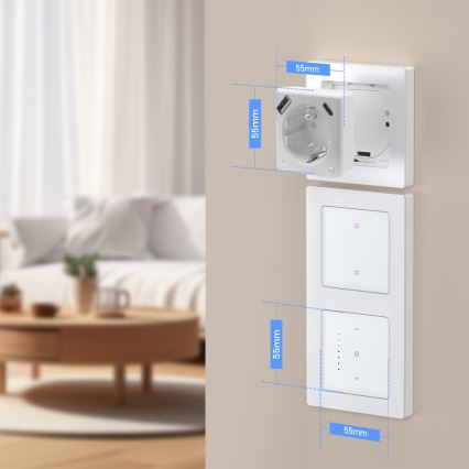 Immax NEO 07544L - Prise connectée type E 16A/230V + 1xUSB-A+1xUSB-C PD 20W Tuya Wi-Fi