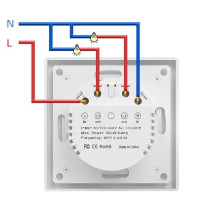 Immax NEO 07550L - Interrupteur 2 boutons SMART 230V