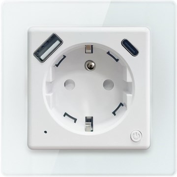 Immax NEO 07553L - Prise connectée de type E 16A/230V + 1x USB-A + 1x USB-C PD 20W