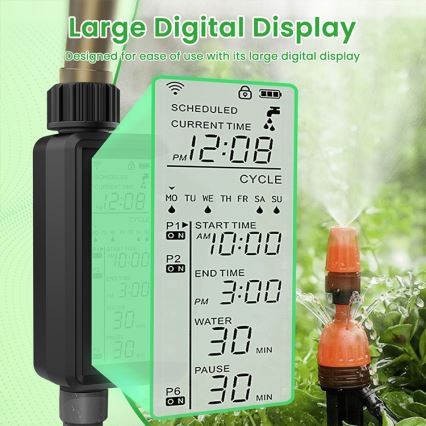 Immax NEO 07556L - Électrovanne d'arrosage 4xAA IP65 Wi‑Fi Tuya