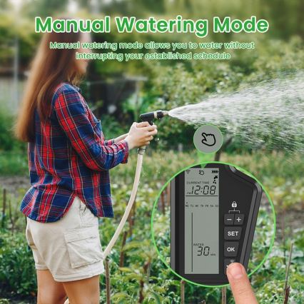 Immax NEO 07556L - Électrovanne d'arrosage 4xAA IP65 Wi‑Fi Tuya