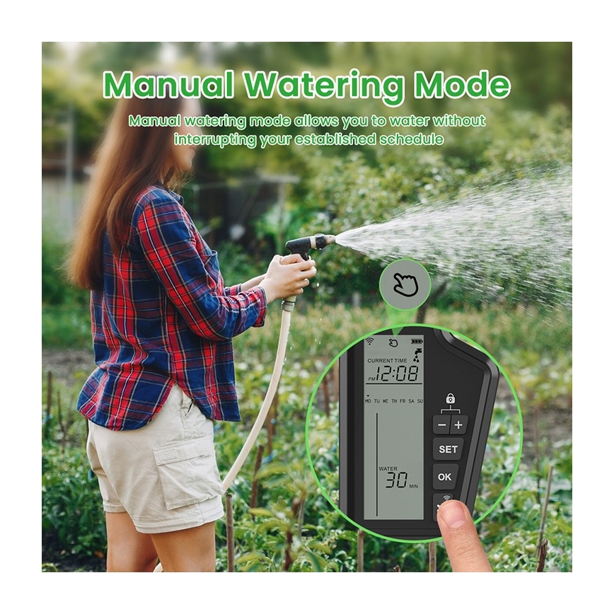 Immax NEO 07556L - Électrovanne d'arrosage 4xAA IP65 Wi‑Fi Tuya