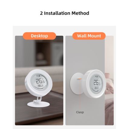 Immax NEO 07557L - Capteur intelligent de température et d'humidité 1xCR2430 Tuya