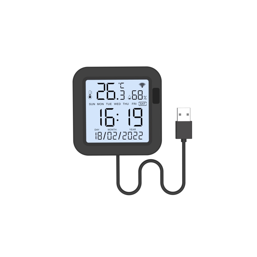 Immax NEO 07559L - Contrôleur Wi-Fi 5V avec capteur de température et d'humidité