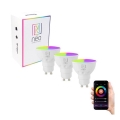 Immax NEO 07724C - LOT 3x LED RGB+CCT Ampoule à intensité variable GU10/4,8W/230V 2700K Wi-Fi Tuya
