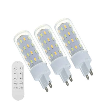 Immax NEO 07763CDO - Lot de 3 ampoules LED CCT dimmables G9/4W/230V Wi-Fi Tuya + télécommande