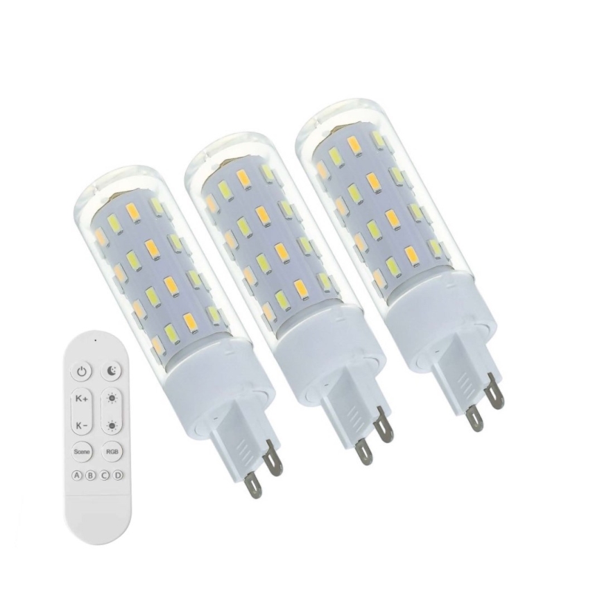 Immax NEO 07763CDO - Lot de 3 ampoules LED CCT dimmables G9/4W/230V Wi-Fi Tuya + télécommande