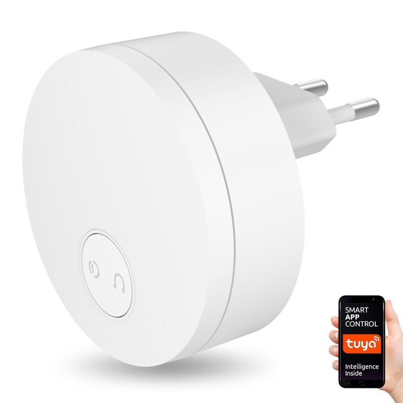 Immax NEO 07779L - Sonnette sans fil à brancher - unité intérieure 230V Wi-Fi Tuya blanc