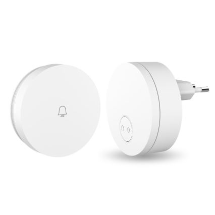 Immax NEO 07780L - Bouton de sonnette sans fil de rechange IP55 Wi-Fi Tuya blanc