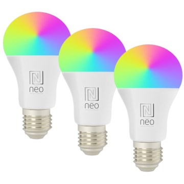 Immax NEO 07794CDO - Lot de 3 ampoules LED RGB+CCT dimmables E27/14W/230V 2700K-6500K Tuya Wi‑Fi + télécommande