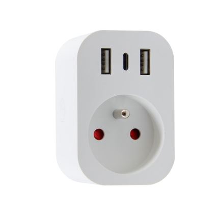 Immax NEO 07799L - Multiprise connectée 16A/230V + 2xUSB+1xUSB C Wi-Fi Tuya