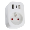 Immax NEO 07799L - Multiprise intelligente 16A/230V + 2x USB + 1x USB-C Wi-Fi Tuya