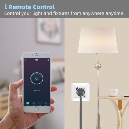 Immax NEO 07801L - Prise connectée 16A/230V + 1xUSB-A+1xUSB C Tuya