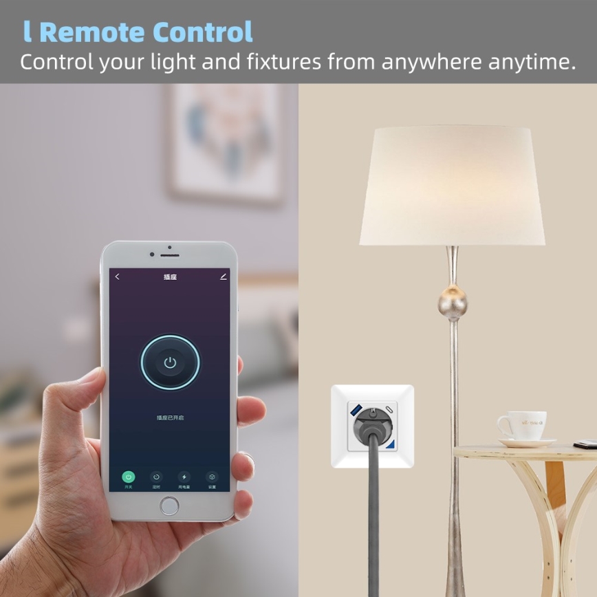 Immax NEO 07801L - Prise connectée 16A/230V + 1xUSB-A+1xUSB C Tuya