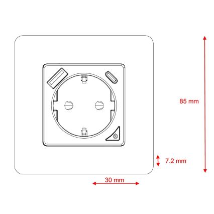 Immax NEO 07801L - Prise connectée 16A/230V + 1xUSB-A+1xUSB C Tuya