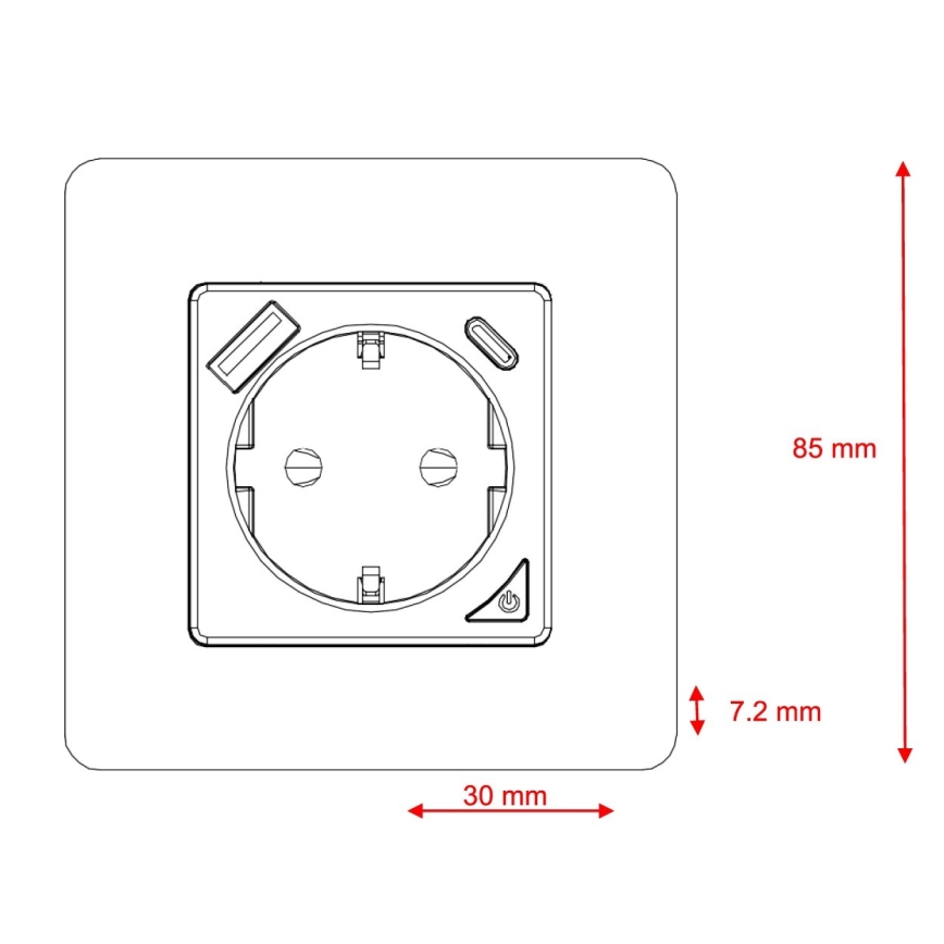 Immax NEO 07801L - Prise connectée 16A/230V + 1xUSB-A+1xUSB C Tuya