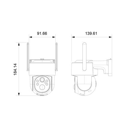 Immax NEO 07804L - Caméra solaire extérieure intelligente avec capteur, batterie 9000 mAh, IP65