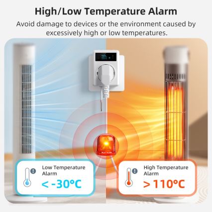 Immax NEO 07811L - Prise intelligente avec thermomètre F 3680W Tuya Wi-Fi