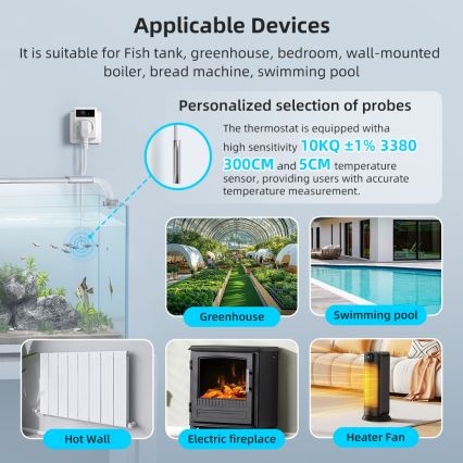 Immax NEO 07811L - Prise intelligente avec thermomètre F 3680W Tuya Wi-Fi