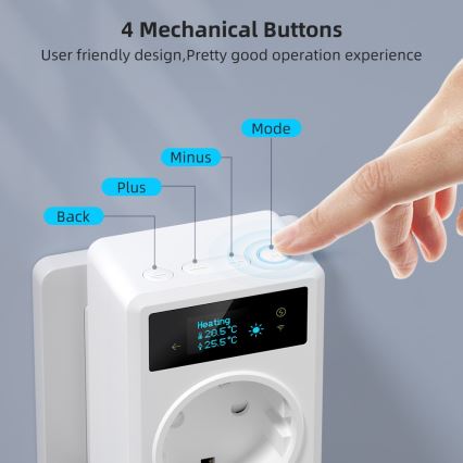 Immax NEO 07811L - Prise intelligente avec thermomètre F 3680W Tuya Wi-Fi