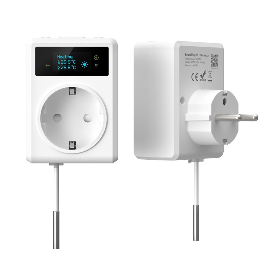 Immax NEO 07811L - Prise intelligente avec thermomètre F 3680W Tuya Wi-Fi
