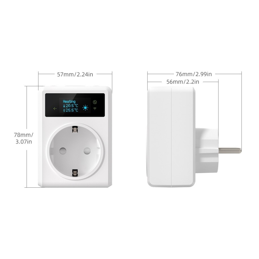 Immax NEO 07811L - Prise intelligente avec thermomètre F 3680W Tuya Wi-Fi