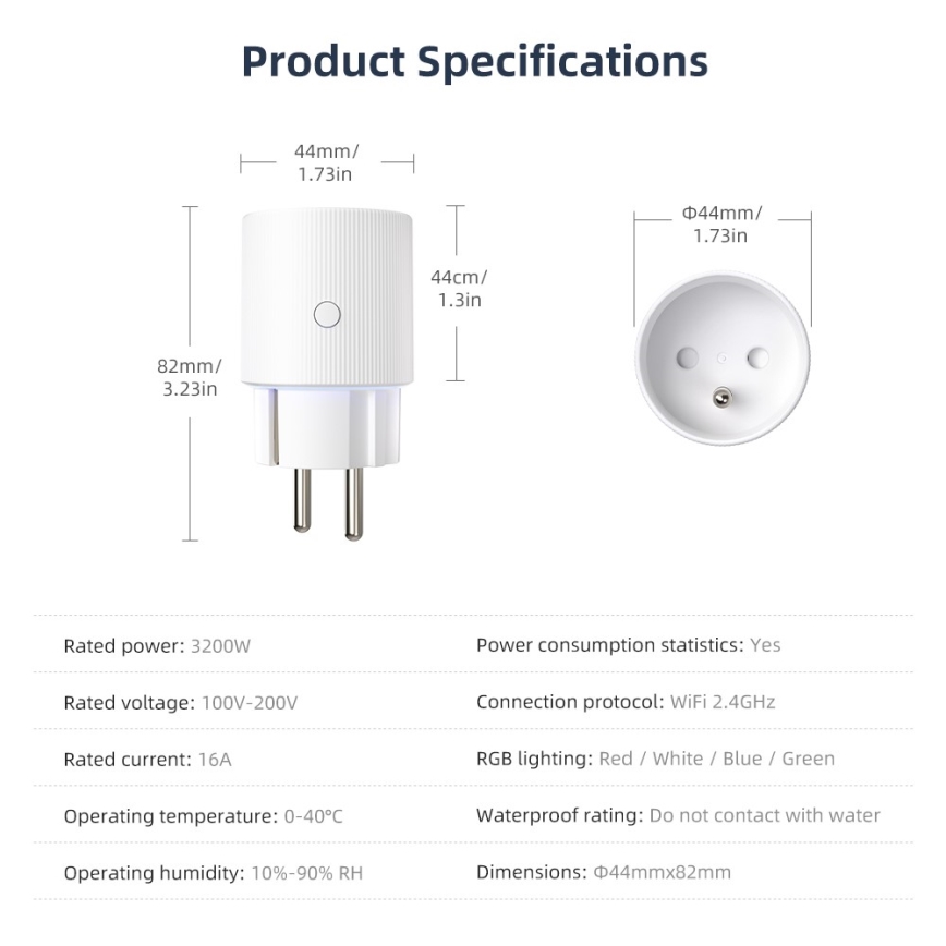 Immax NEO 07812L - Prise intelligente E 3500W Wi-Fi