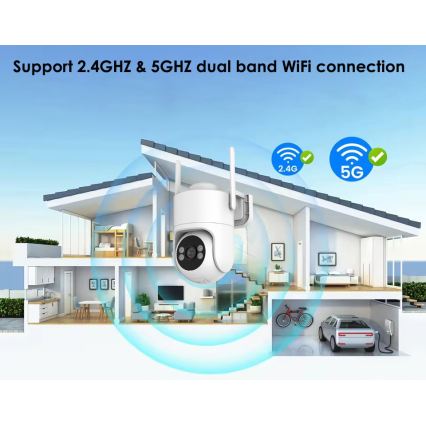 Immax NEO 07819L - Caméra extérieure intelligente avec capteur 4 MP 5V IP65 Tuya Wi-FI