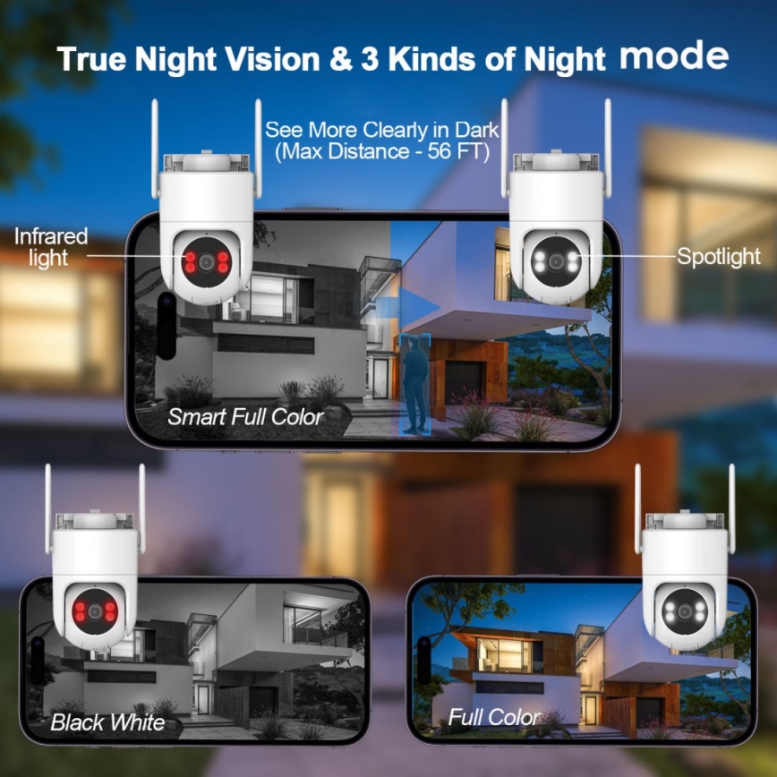 Immax NEO 07819L - Caméra extérieure intelligente avec capteur 4 MP 5V IP65 Tuya Wi-FI