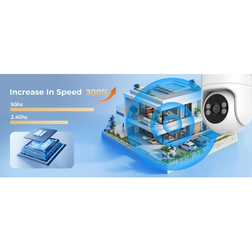 Immax NEO 07819L - Caméra extérieure intelligente avec capteur 4 MP 5V IP65 Tuya Wi-FI