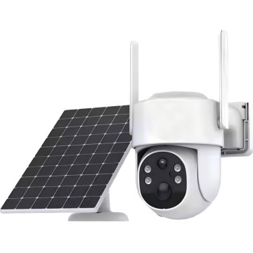 Immax NEO 07820L - Caméra solaire extérieure intelligente avec batterie 6000 mAh, indice de protection IP65