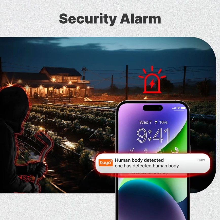 Immax NEO 07820L - Caméra solaire extérieure intelligente avec détecteur, batterie 6000 mAh, indice de protection IP65, compatible Tuya