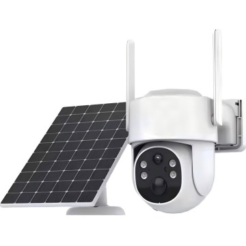 Immax NEO 07820L - Caméra solaire extérieure intelligente avec détecteur, batterie 6000 mAh, indice de protection IP65, compatible Tuya