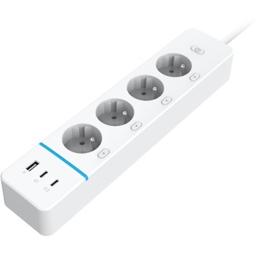 Immax NEO 07821L - Multiprise NEO LITE Smart 4 prises secteur + 1 port USB + 2 ports USB‑C, Wi‑Fi