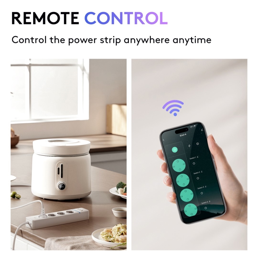 Immax NEO 07821L - Multiprise NEO LITE Smart 4 prises secteur + 1 port USB + 2 ports USB‑C, Wi‑Fi